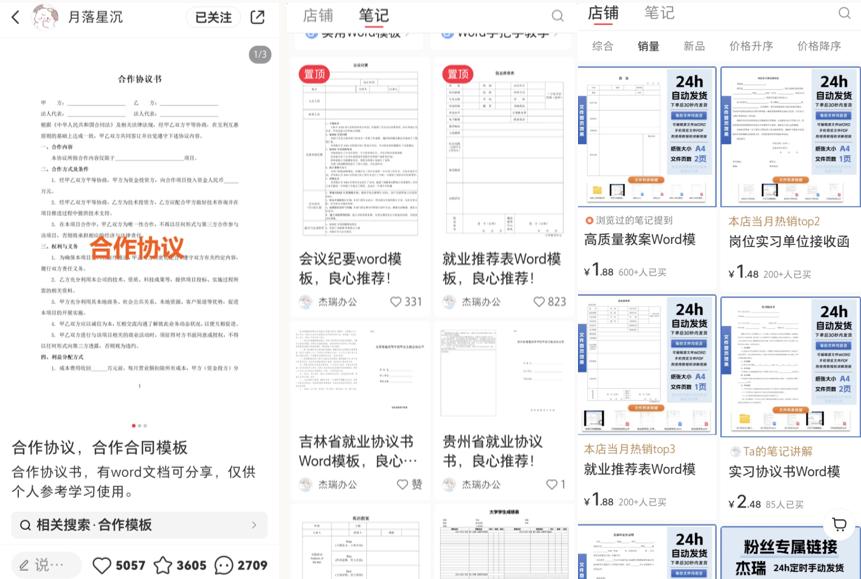 小红书合同模板私域变现副业，单份6.98、溢价100+，一条龙实操玩法分享给你-满知网